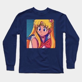 Cute magical anime girl vaporwave aesthetic Long Sleeve T-Shirt